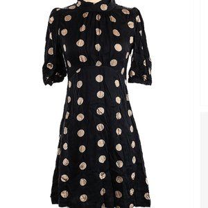 Vintage Betsey Johnson black with gold dots 90s dress size 4